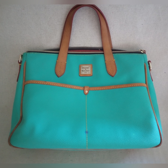 Dooney & Bourke Daniela Leather Satchel Purse In Spearmint - Picture 1 of 12